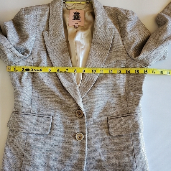 7492 * Juicy Couture Mica Metallic Blazer Jacket Silver Size S - Picture 12 of 14